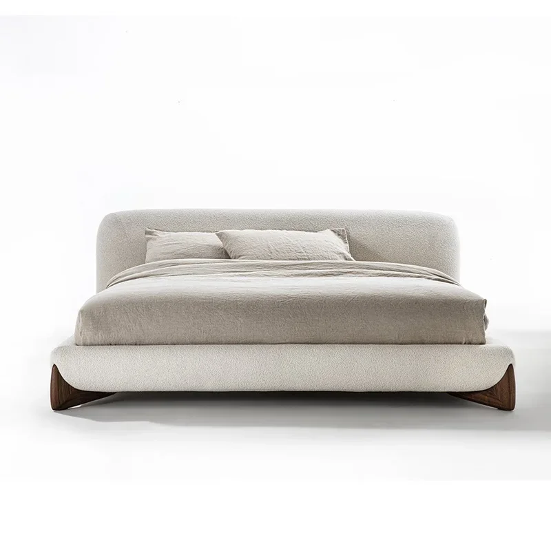 

Wabi, bed Italian, minimalist, master bedroom, fabric, double, lamb wool, floor, tatami