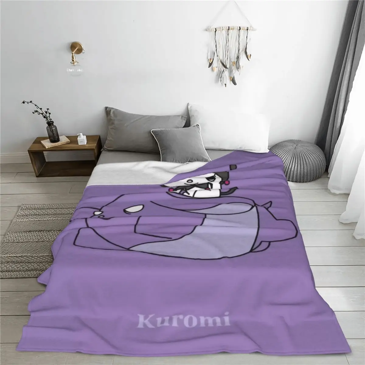 بطانية كورومي وباكو بنمط دافئ من القطيفة لغطاء السرير المفرش المزخرف الخارجي من الفلانيل #4