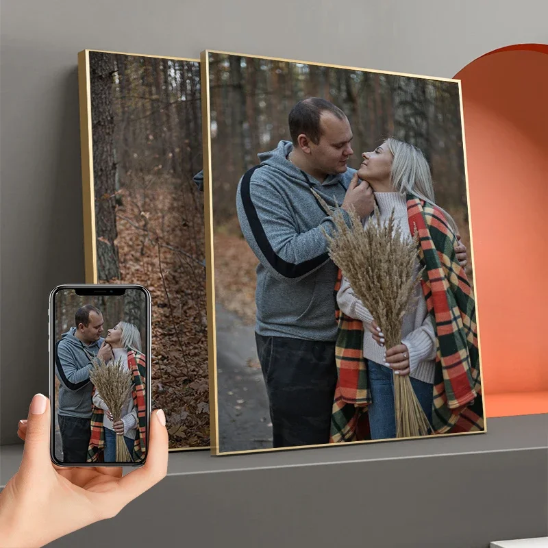 صور مخصصة لوحات بورتريه قماش ، إرسال الصور ، إطار سبائك الألومنيوم ، الزفاف ، فن الحيوانات الأليفة ، ملصقات الطباعة ، الهدايا ، 40 × 60 سم