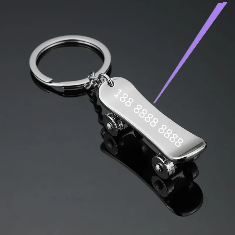 Letter Creative Gift Personality Scooter Metal Keychain Mini Advertising Key Ring Chain Pendant Laser Custom Logo Key Chain