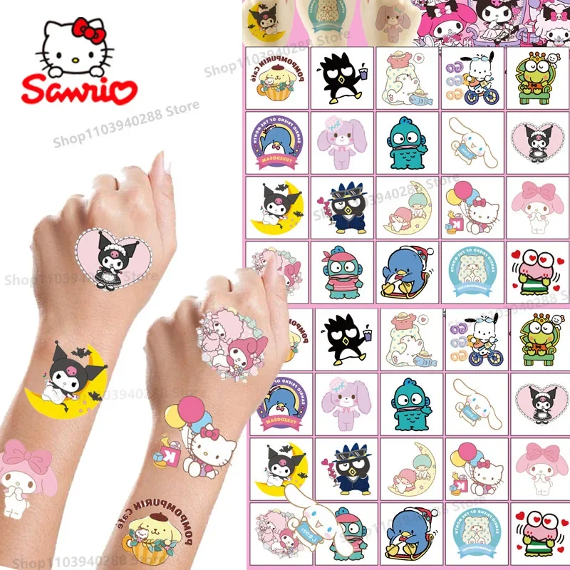 

20 Pcs Kawaii Sanrio Tattoo Stickers Cute Cartoon Children Stick Birthday Party Fashion Decorative Supplies for Christmas Gifts