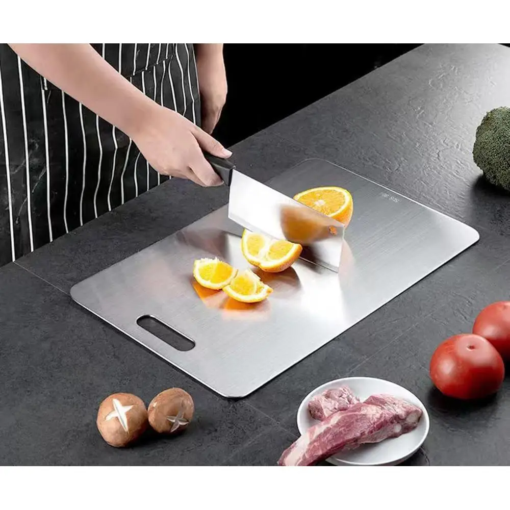 لوح تقطيع المطبخ من التيتانيوم على الوجهين، درجة طبية، غير لاصقة، 23.6 × 15.7 بوصة