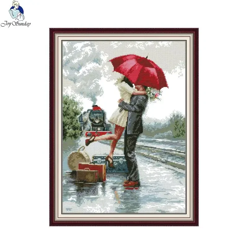 Joy Sunday Figure Printed Canvas Cross Stitch Complete Kit DIY 16CT Embroidery Needlework Handmade Knitting Hobby Home Decor