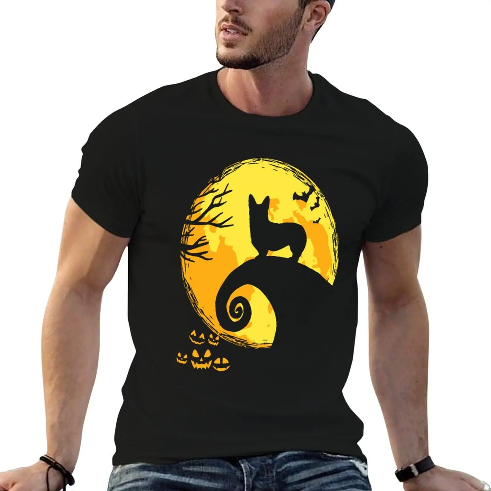 Corgi Shadow Wolf | Halloween T-Shirt man t shirt heavy cotton man t shirt designer t shirts for man graphic tees T-shirt