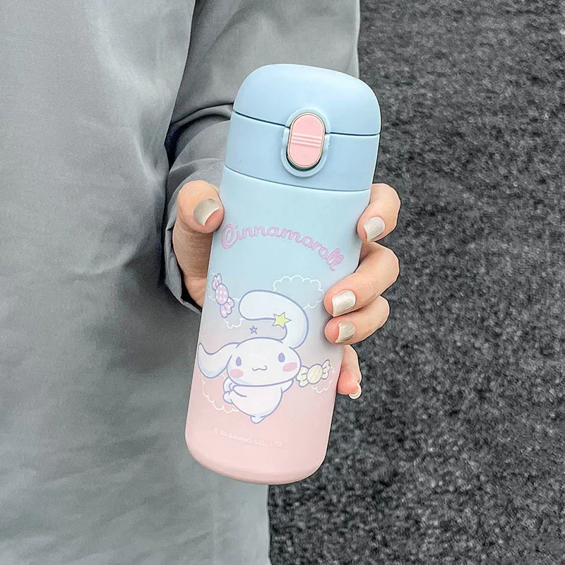 Sanurgente-Bouteille Isotherme en Acier Inoxydable pour Enfant, Thermos, 400ml, Kawaii, Cinnamoroll, Kuromi, Dessin Animé, Cadeaux