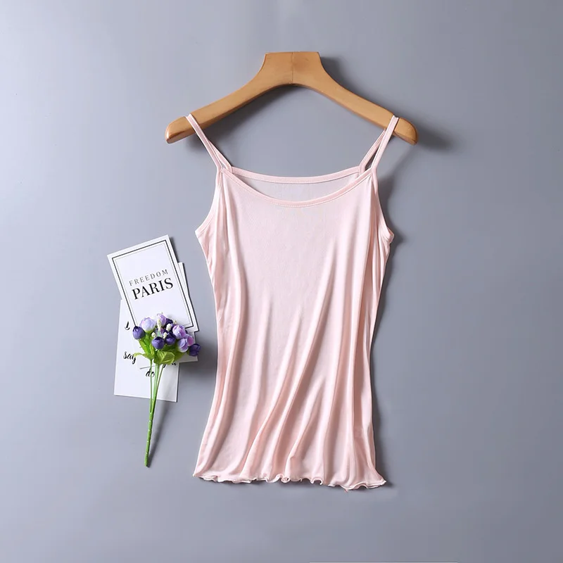 NEW Summer 100% Natural Mulberry Silk Strap Top Women Halter U Neck Solid Cami Vest Sleeveless Silk Tank Tops Ladies Camisole