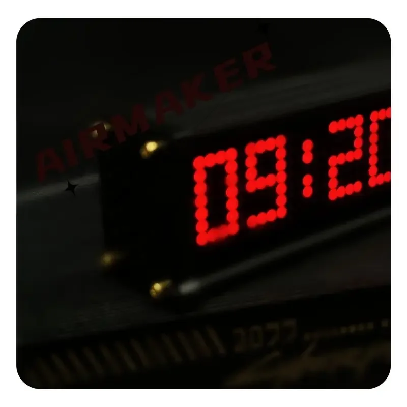 Dot Matrix Clock Aluminum Alloy Table with Ins Desktop Decoration Network Red Clock