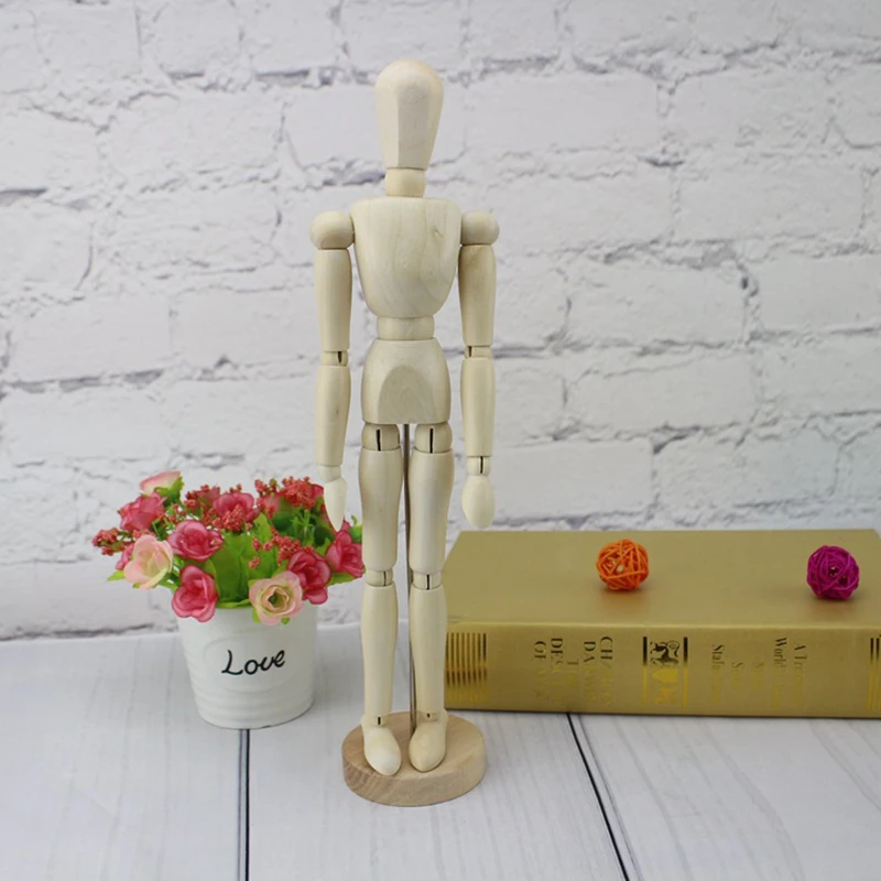 Wooden drawing Draft 14 Various poses produced Drawing material Movable model Doll 14 cm