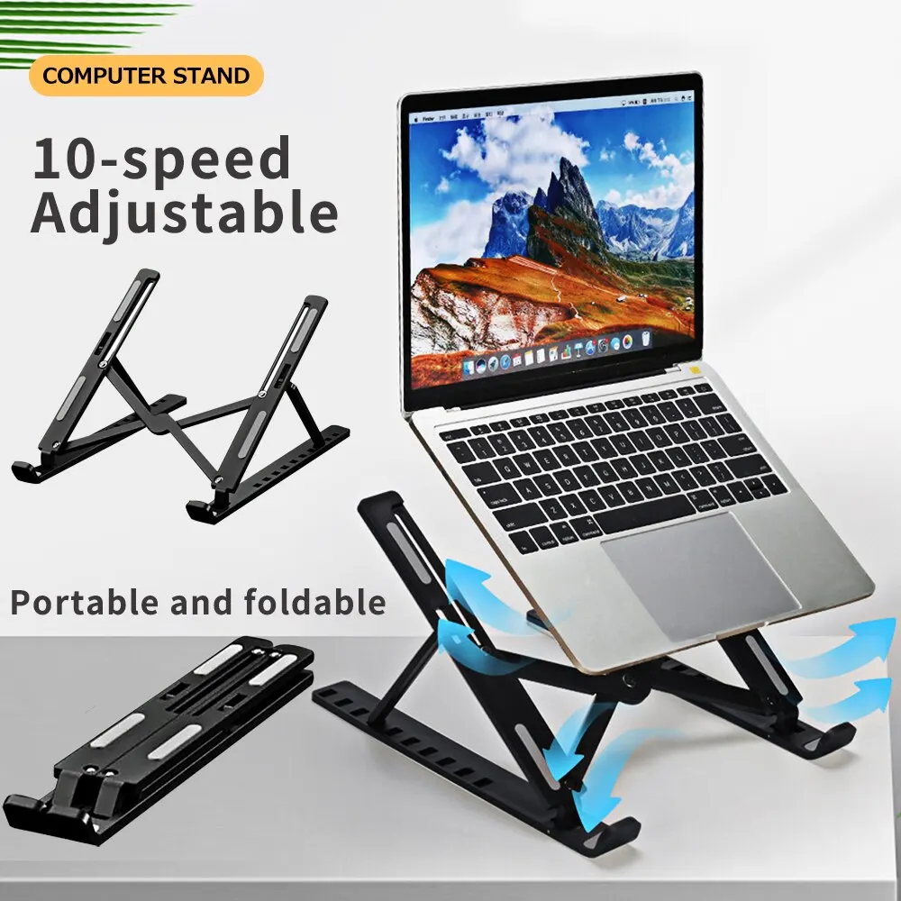 Laptop Holder Stand Plastic Nonslip Ten-speed Adjustable Foldable Portable For HP MacBook Air Pro Notebook Bracket Lifting