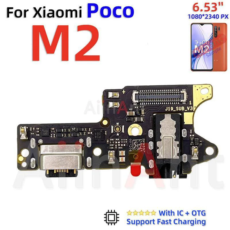 Aiinant Dock USB Charger Bottom Connector Charging Flex Cable For Xiaomi Poco M2 M3 M4 X2 X3 X4 F1 F2 F3 F4 Pro 4G 5G Parts