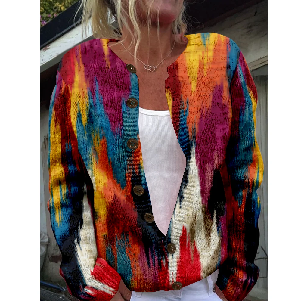 

Осень-зима вязаный кардиган свитер с геометрическим узором уличная одежда женские свитера вязаный топ повседневные крутые джемперы модные