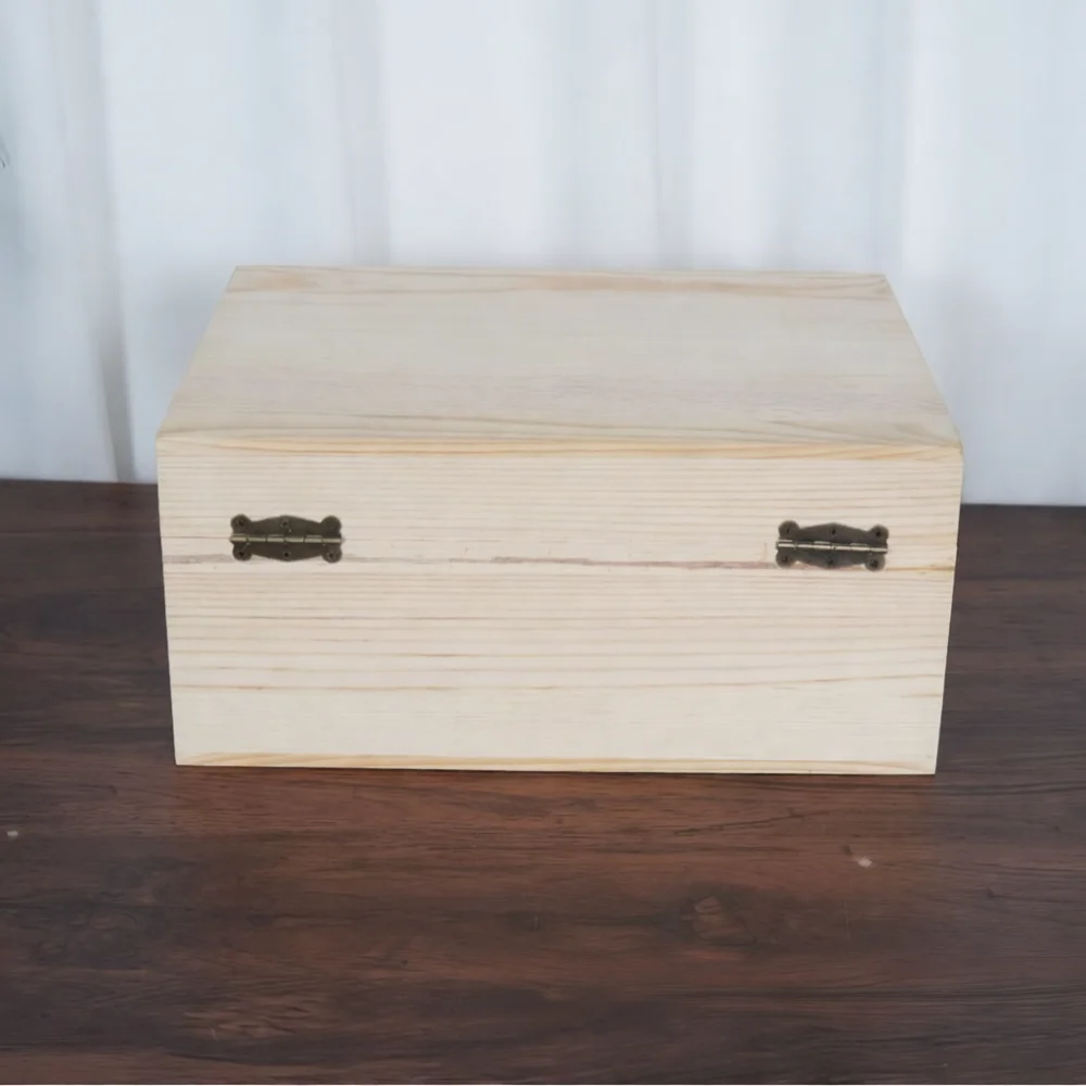 Wood Storage Case With Flip Lid Desktop Organizer Container For Stationery Tea Jewelry Gift Packing Modern Style Box