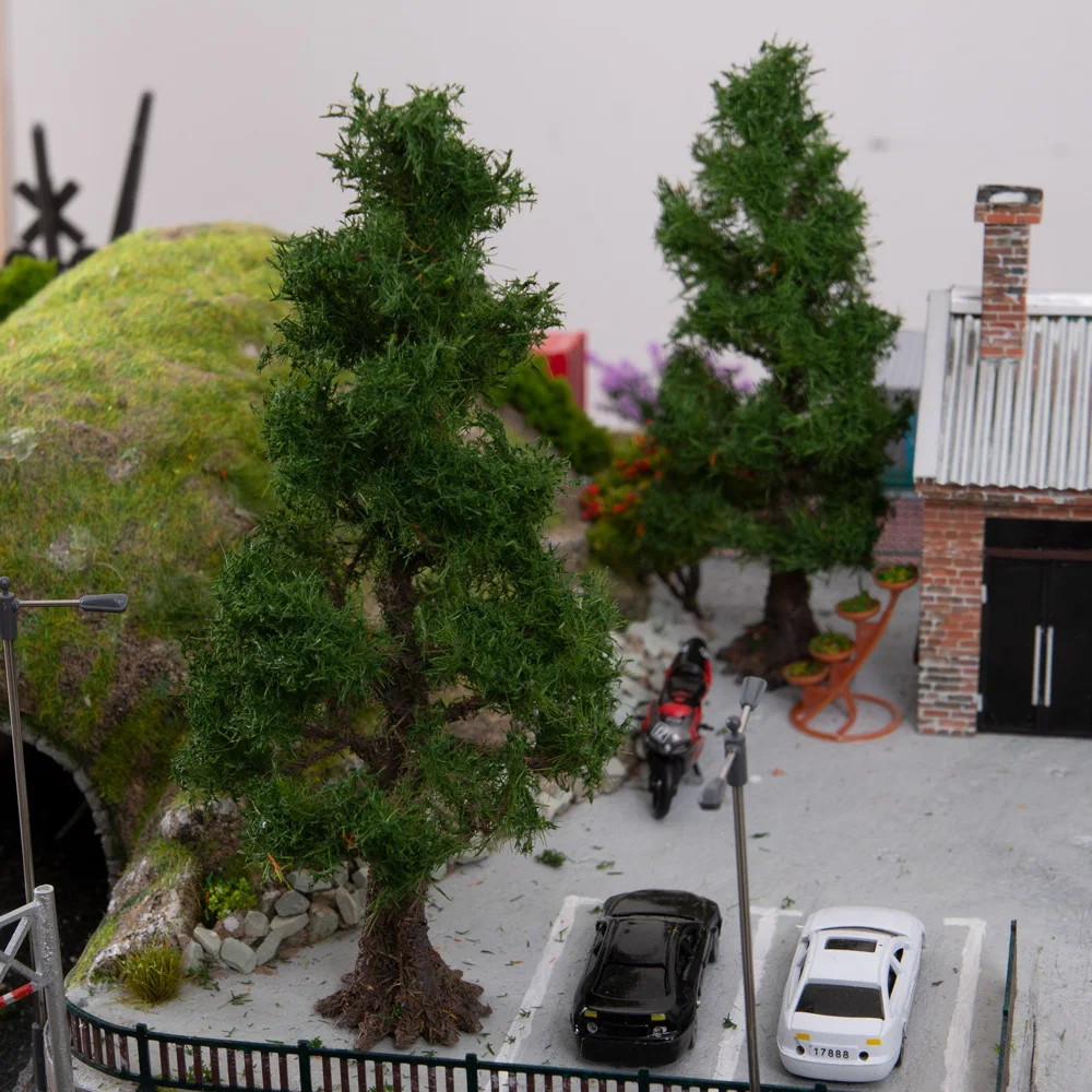 철도 기차 레이아웃/군사 풍경/디오라마/샌드 테이블 풍경을 위한 인공 소형 와이어 나무 모델 시뮬레이션 식물