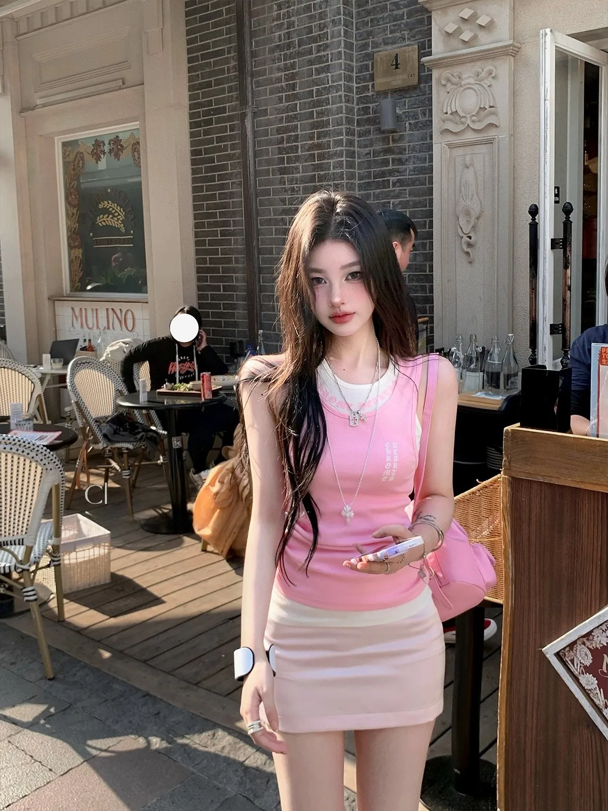 

Юбка Chien Pure Desire Pink A-Line с высокой талией, облегающая, короткая, женская, из полиэфирного волокна, для повседневной носки, в корейском стиле