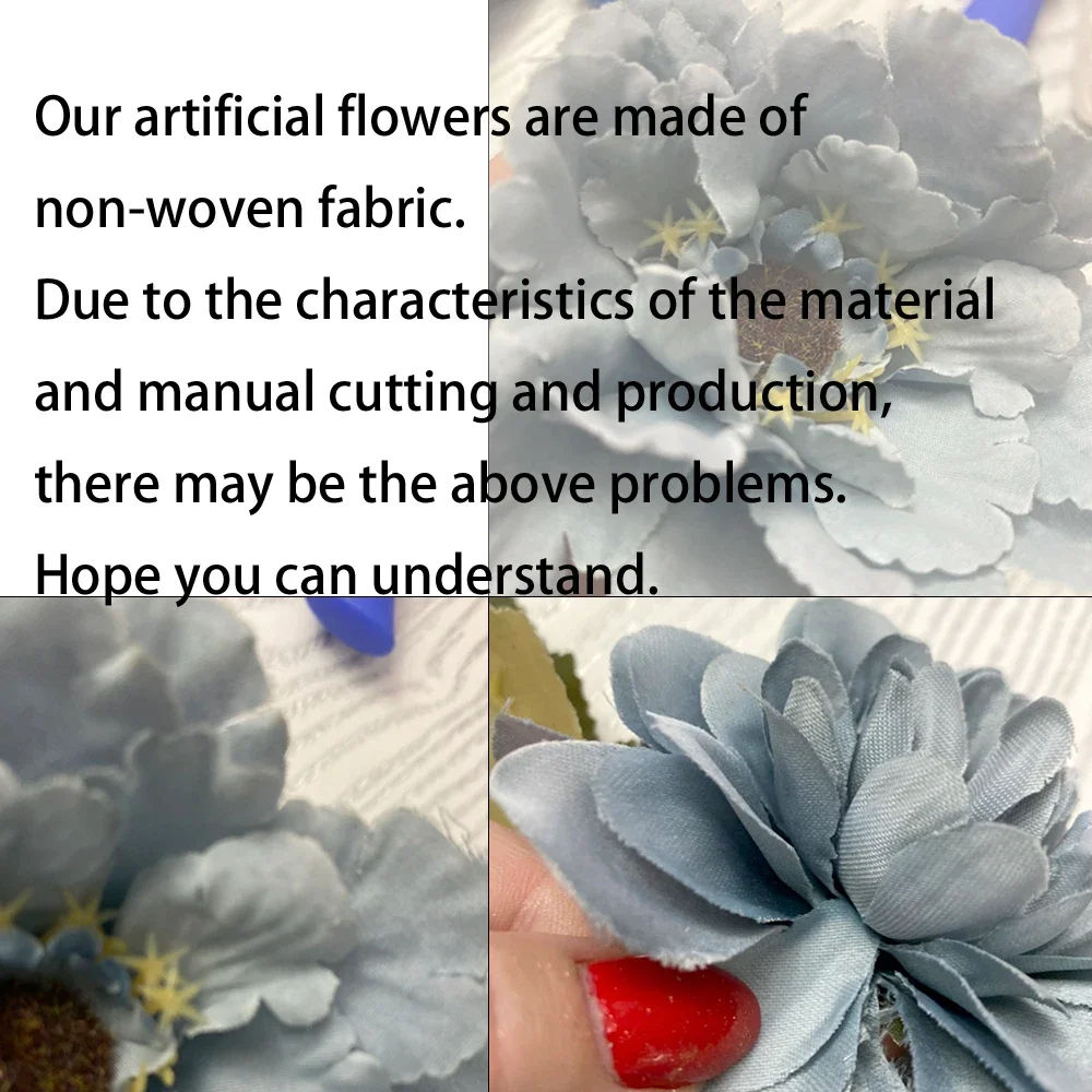 Haze Blue Artificial Eucalyptus Leaf Plants Wedding Floral Arrangements Materials Christmas Party Table Decor Fake Rose Flowers