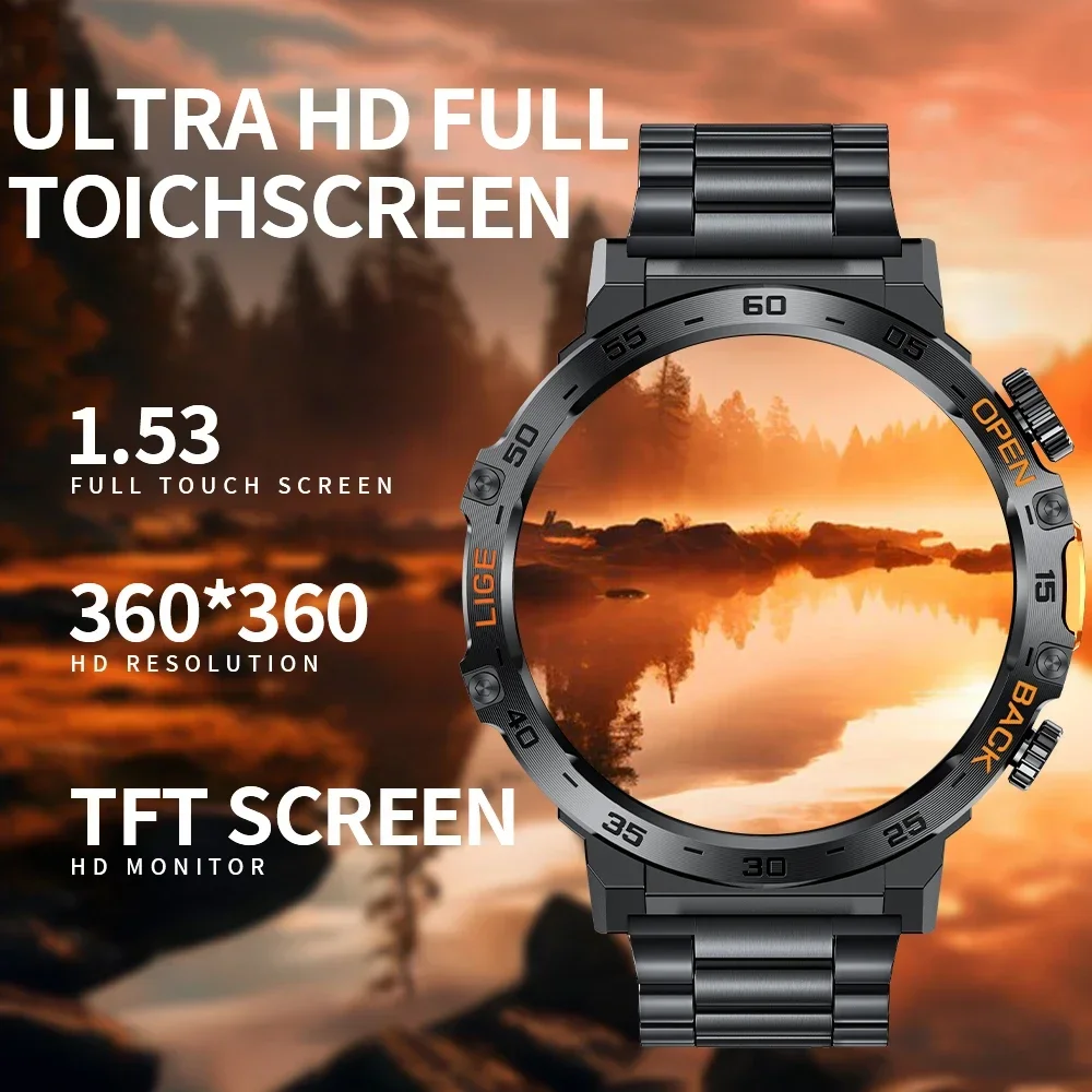Xiaomi 2025 ساعة ذكية 360*360 AMOLED HD شاشة مقاوم للماء الرياضة اللياقة البدنية الساعات مصباح يدوي جديد الرجال Smartwatch ل أندريو IOS