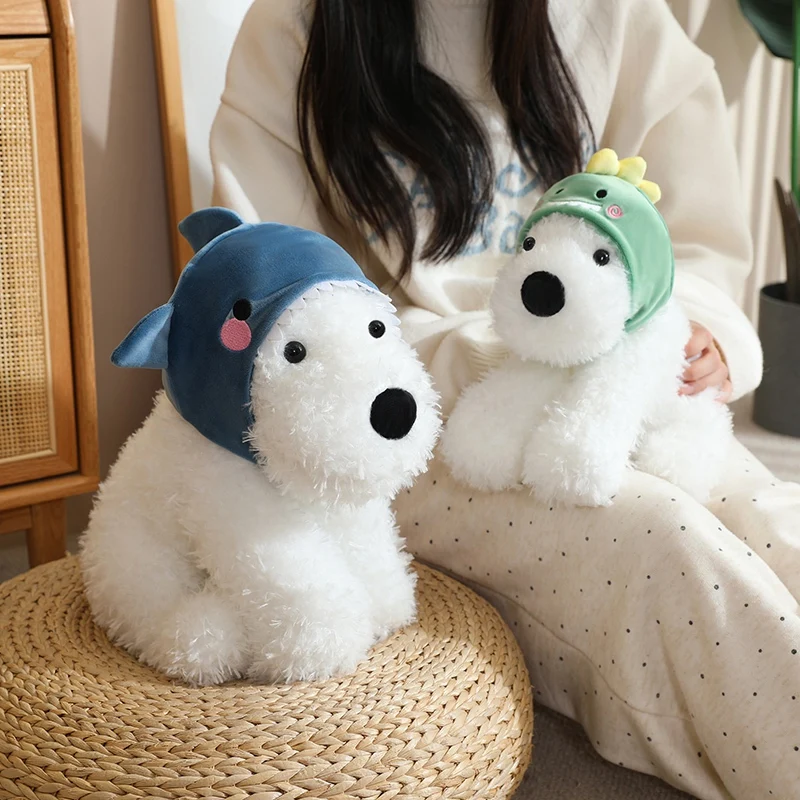 Schattige Cartoon Cosplay West Highland Puppy Serie Knuffels Zacht Schattig Pluizig Zittende Puppy Pop Dragen Dierenhoed Leuk Cadeau