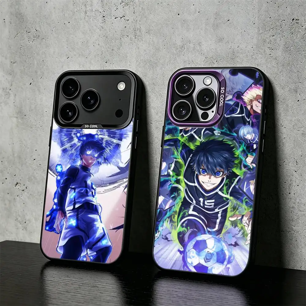 Blue Lock, a soccer anime Phone Case For iPhone 17,16,15,14,13,12,11 Plus,Pro Max,XS,Colored silver phone case