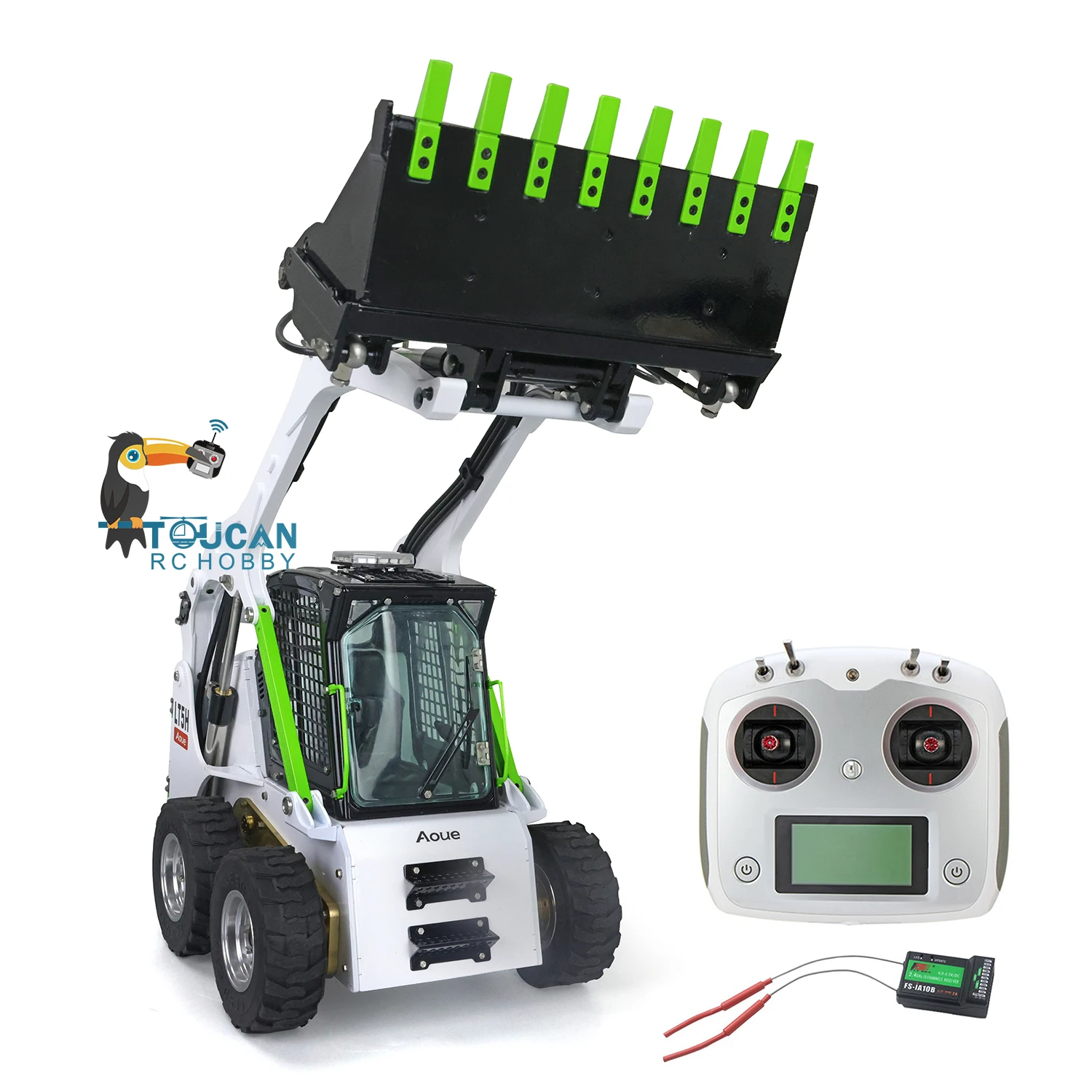 LESU 1/14 Wheeled Skid-Steer Metal Hydraulic RC Loader Aoue LT5H Assembled Model I6S 10CH Radio Rotating Light Battery