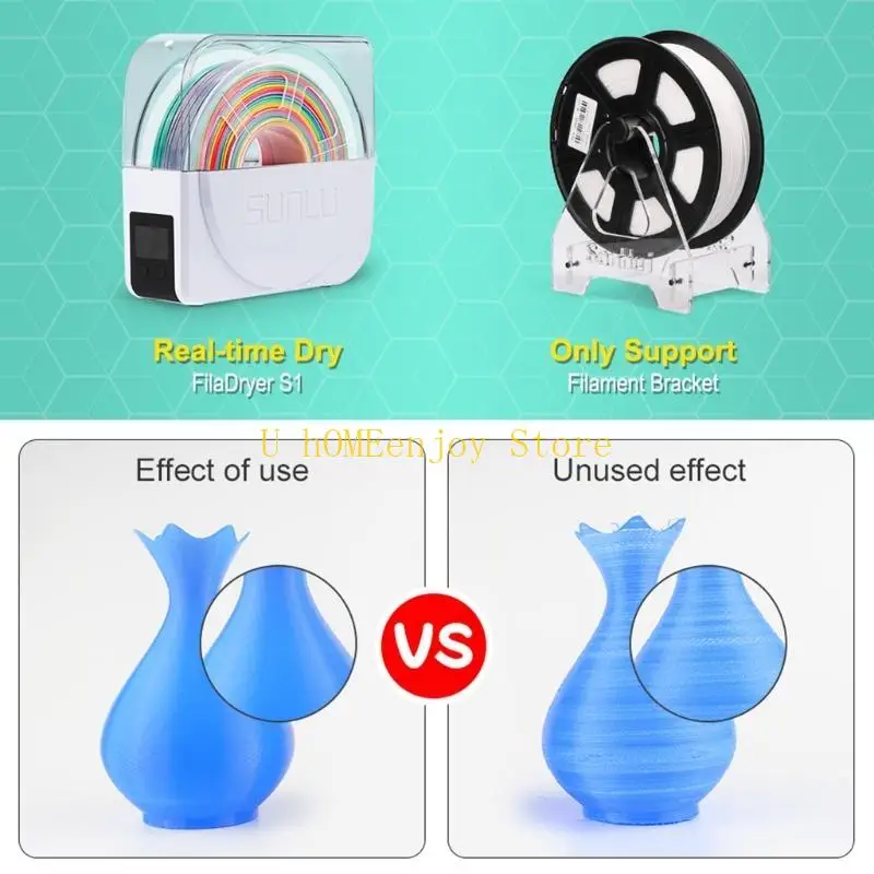 

B0KF Dryer Box LCD Screen Timer Function for 3D Printer Filament for Mutiple Coil Filament Storage and Dry Box