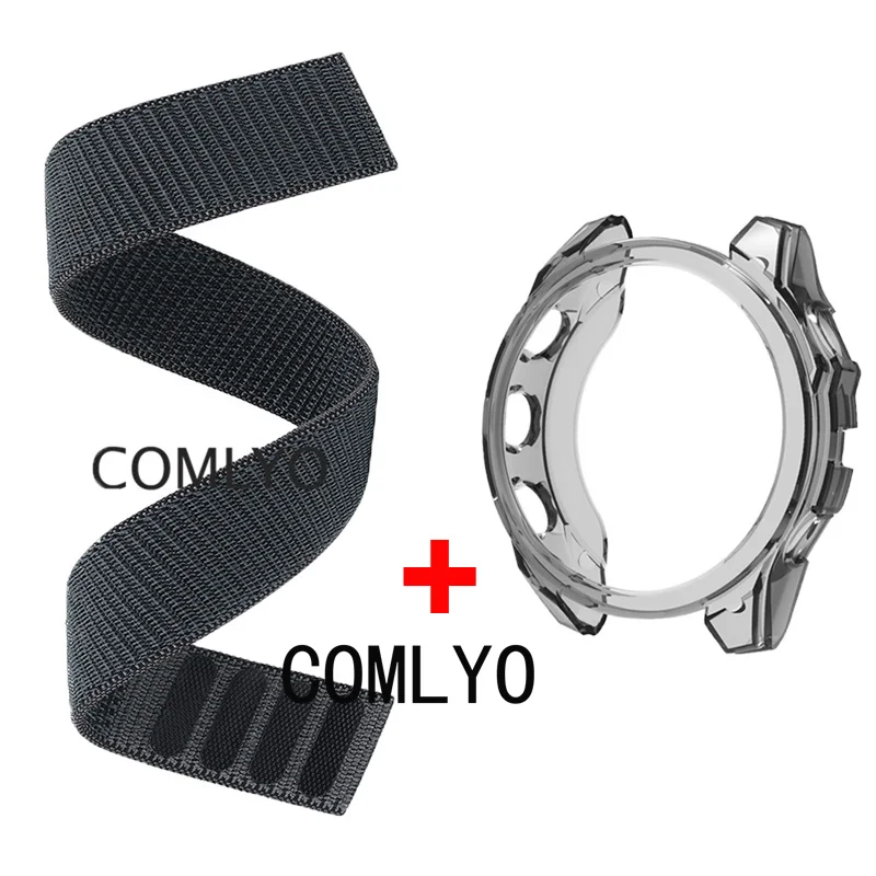 Per Garmin Fenix 8 51mm 47mm cinturino Smart watch TPU Soft Cover paraurti protettivo Nylon sport Band donna uomo cintura