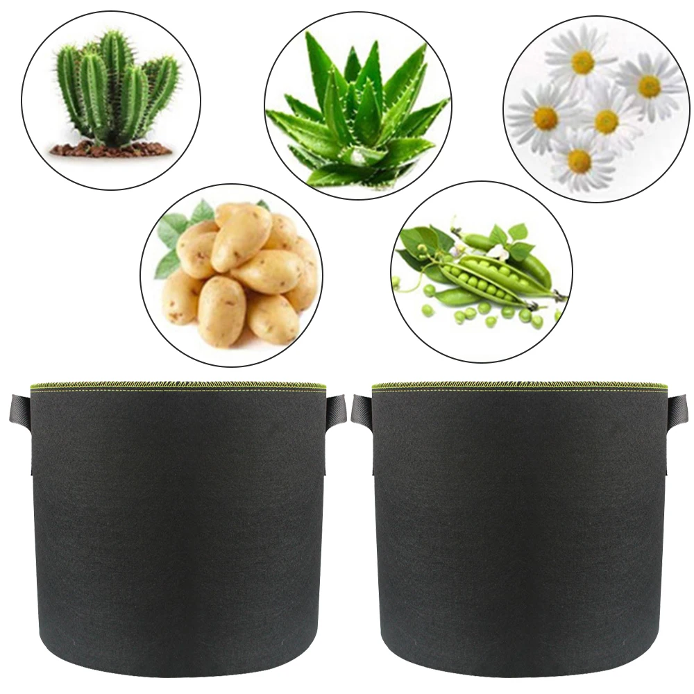 

Plant Grow Bags Fabric Aeration Plant Pot Seedlings Vegetables Nursery Transplanting Planter Container Cylindrical Flower Pots