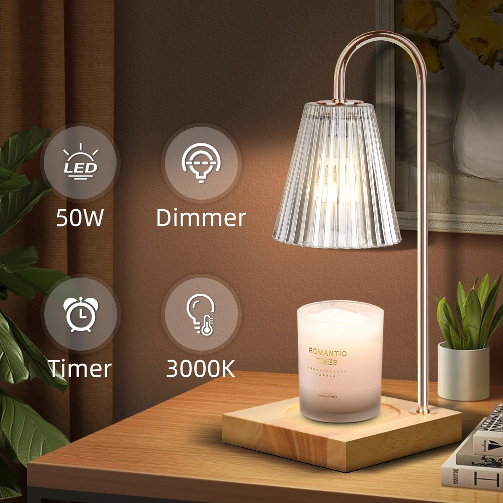 Retro Wax Melting Table Light LED Bedside Lamp Brightness Adjusted Night Lights With Timer USB Desk Decor Candle Warmer Lights