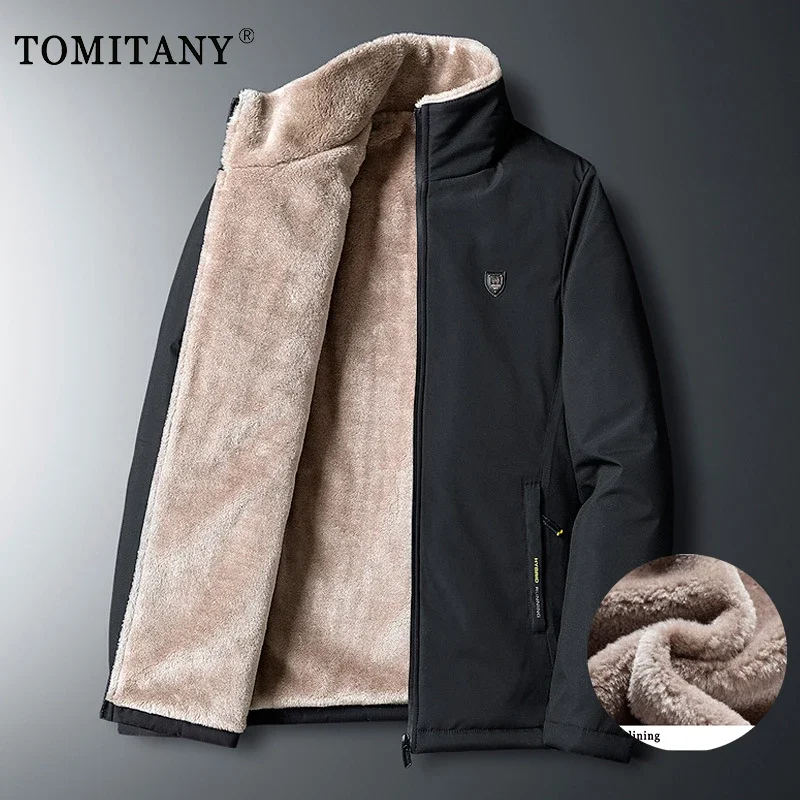 

Parka Jackets Men Luxury Fleece Jacket Warm Thick Windbreaker Classic Stand Collar Coat Brand Designer Winter Fleece Parkas 5XL