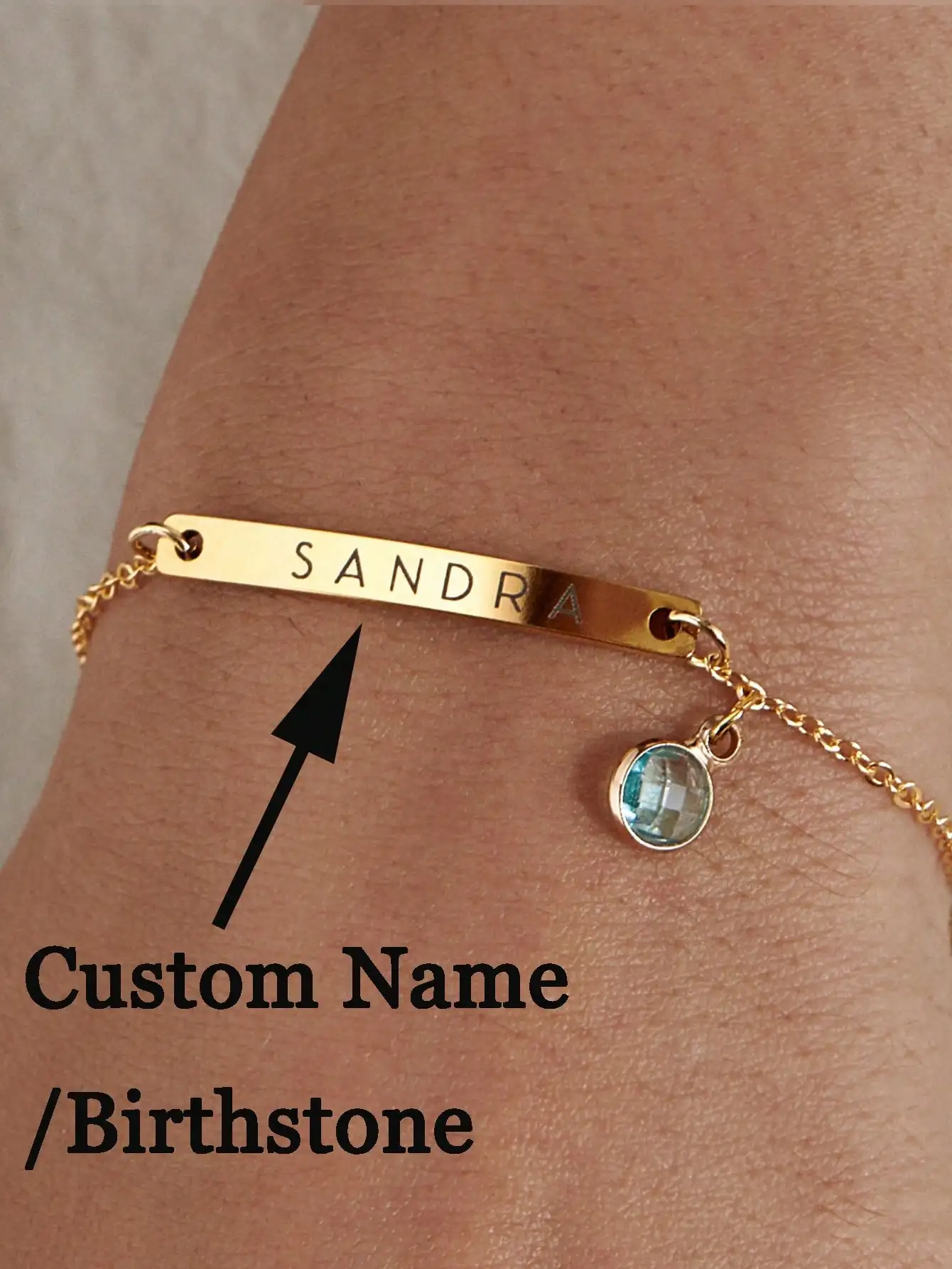 

DOREMI Personalized Name Engraved Summer Bracelet Jewelry Gift Custom Birthstone Friendship Sister Bracelets For Women Kids