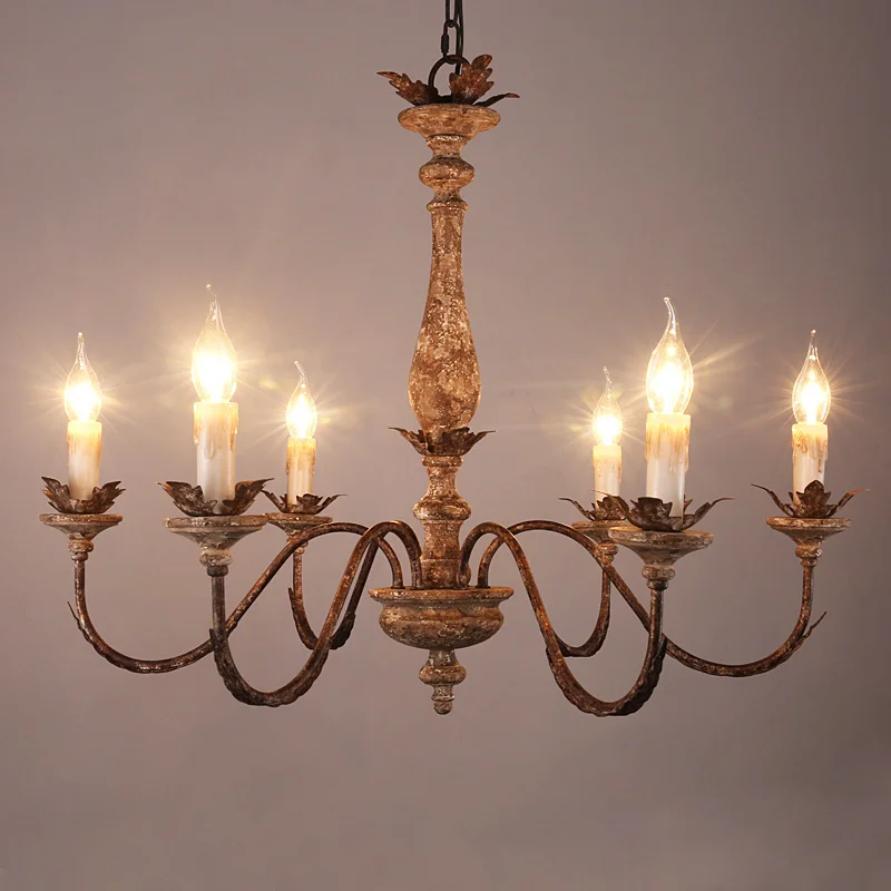 

Американская ретро деревянная люстра дизайнерская личность потертое искусство спальня проживание в семье кафе вилла украшения лампы