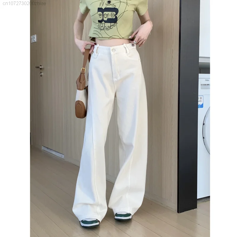 Vintage High Waist Straight Pants Loose Wide Leg Jeans Women\'s Spring Casual Denim Long Trousers Slim Pants Harajuku Streetwear