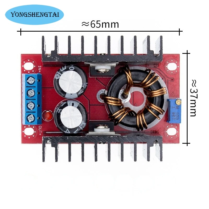 Convertidor de voltaje CC Boost, regulador CC CV - Step Up, 10-30V a 12-35V, 150W, 10A, cargador de controlador de fuente de alimentación ajustable, bricolaje