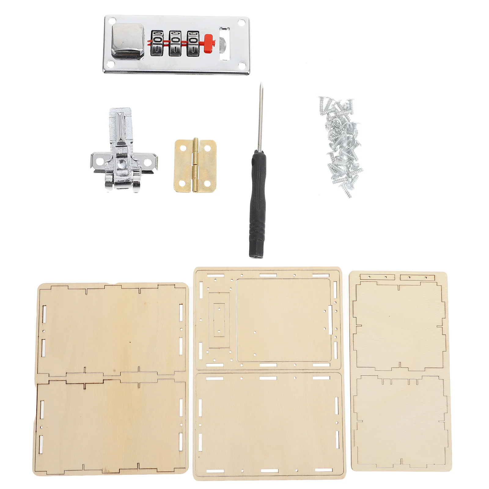 

1 комплект, деревянная коробка с паролем, набор «сделай сам» для детей, обучающая игрушка-головоломка, игра в шкатулку с сокровищами, материал для изготовления сейфа, деревянная головоломка