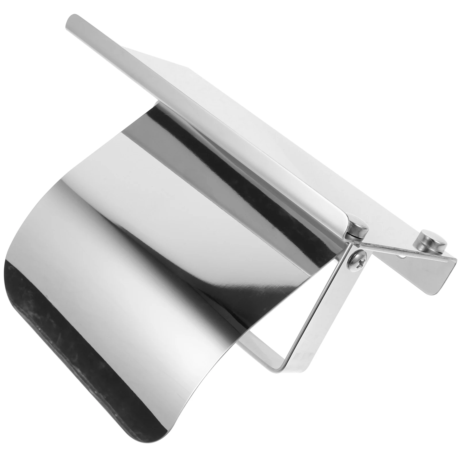 

1 set Wall Mount Toilet Tissue Roll Holder with Shelf Stainless Steel Bathroom Storage Rack Creative Design Rust-Resistant