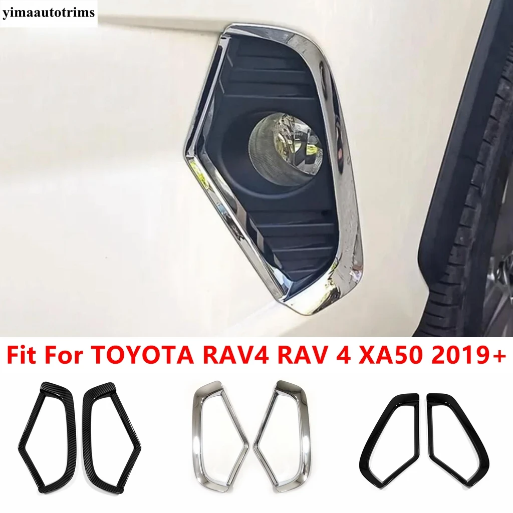 

Car Front Bumper Fog Light Lamp Frame Eyebrow Decorative Sequins Cover Trim Accessories For TOYOTA RAV4 RAV 4 XA50 2019 - 2024