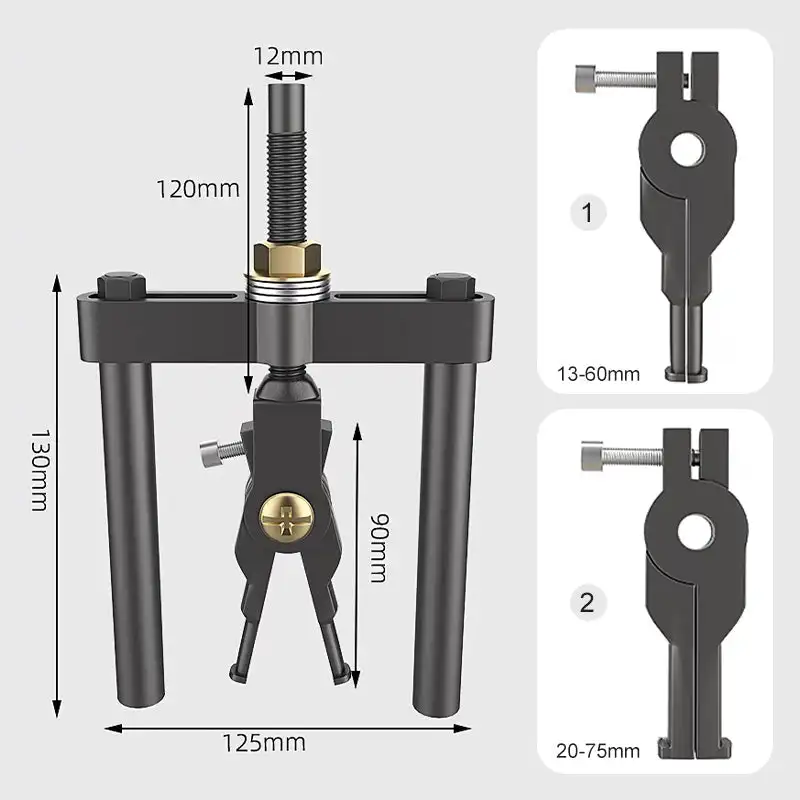 2-Jaw Car Inner Bearing Puller Tool High-hardness Carbon steel Gear Puller for Automobiles Diagnostic Tools Kit