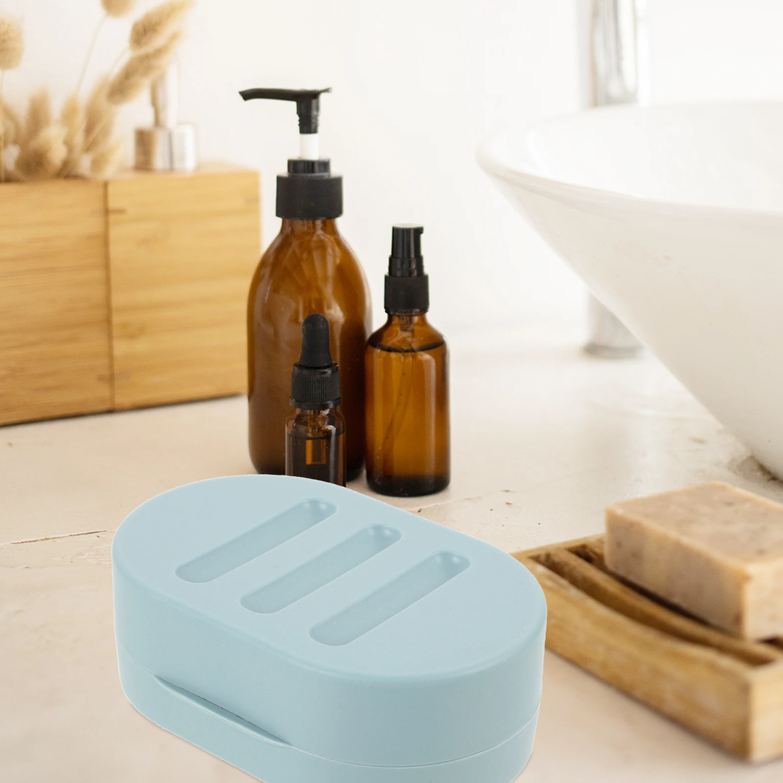 

2pcs Portable Box Waterproof Draining Soap Holder Large Size Sealing Travel Soap Dish Gym Outdoor Use Grey