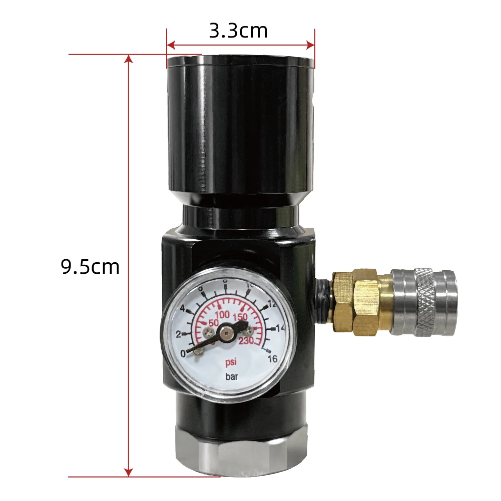 HPA Micro Regulator Low Pressure Regulator for Pneumatic Tools, Equipped with Adjustable Wrench, Optional With or Without Hose