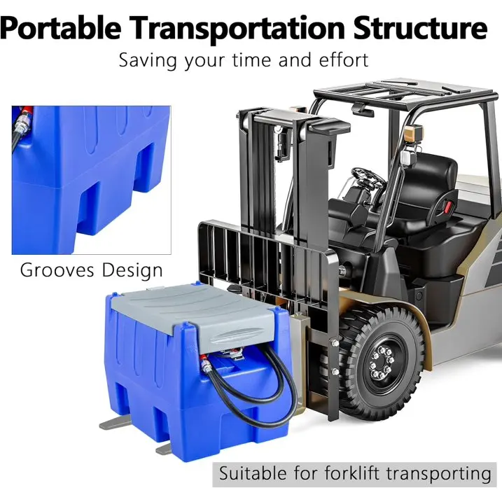 58 Gallon Gasoline Diesel Tank, Portable Diesel Fuel Transfer Tank with 12V Electric Pump  for Diesel Transportation