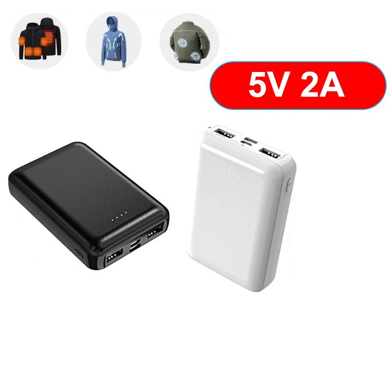 

5V 2A Power Bank 20000mAh Portable Charger External Battery Pack for Cool Fan Heated Vest Jacket Power Bank for Xiaomi Mi iPhone