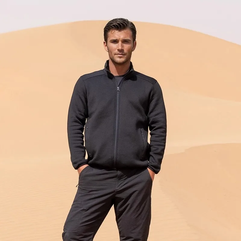 Men Stretch Fleece Jacket Thermal MidLayer HighBreathability MoistureWicking SoftComfort Outdoor Hiking Climbing Gear