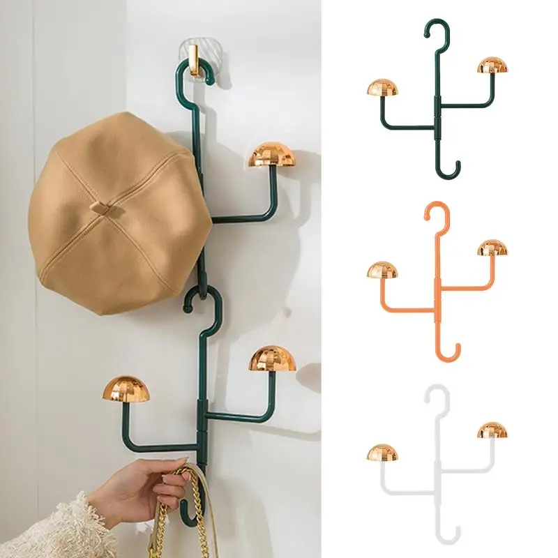 Creative Towel Hooks 360 Degree Rotating Coat Hanger With Three Arms No Punch Storage Hooks With Three Arms Coat Rack accessory