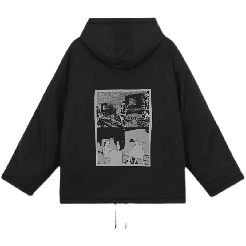เสื้อคลุมผ้าฝ้าย Cavempt C.E สไตล์ญี่ปุ่น อินเทรนด์ อุ่นสบาย ผ้าหนา ลายพิมพ์เฉพาะ ฤดูใบไม้ร่วง ฤดูหนาว เสื้อฮู้ดสำหรับผู้ชาย