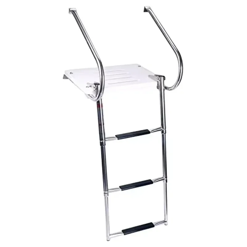 FOYO 3-Step Collapsible Pool Ladder for Swimming Pool Pontoon Dock Folding Step Ladder with 2 Handrails