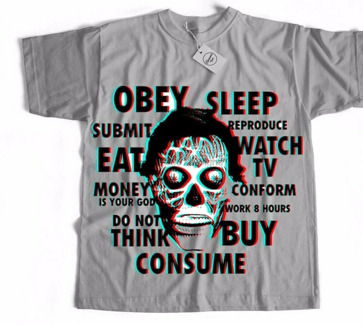 They Live Horrorharajuku Streetwear Shirt Mensci Fi Disobey Sci Fi Chinese Japanese Film Movie T Shirt