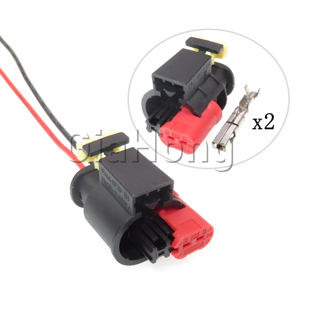 1 Set 2 Ways Auto AC Assembly Cable Connector 284556-1 284576-1 Car Variable Timing Valve VVT/Solenoid Valve Waterproof Socket