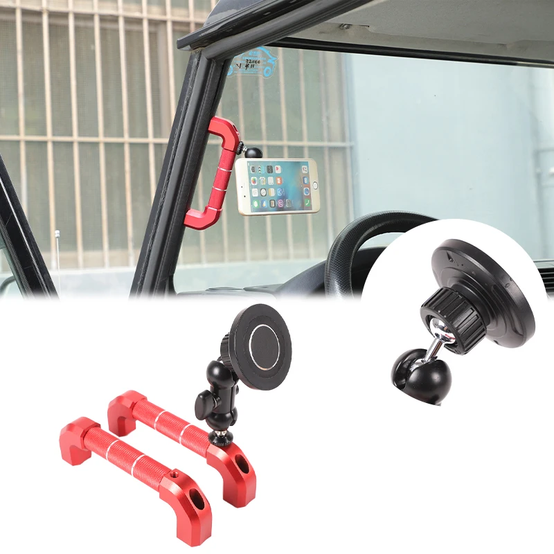 Front A-Pillar Grab Handle Phone Holder A Pillar Assist Handle Aluminum Alloy For Land Rover Defender 90 110 130 L316 2004-2018