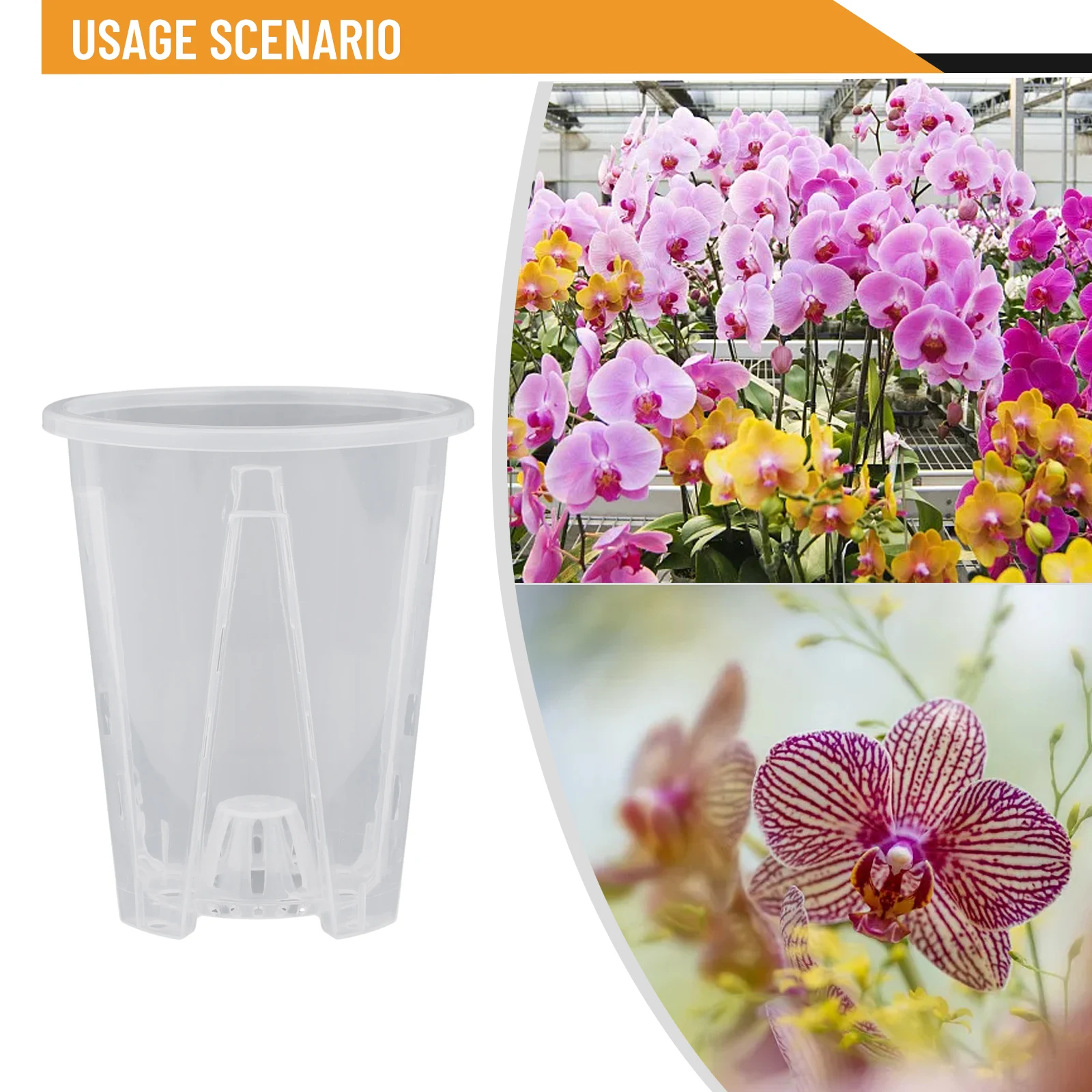 Flower Pot Clear Plastic Orchid Pots With Holes Transparent Flower Pot Succulents Plant For DIY Planting Gardening Accessories
