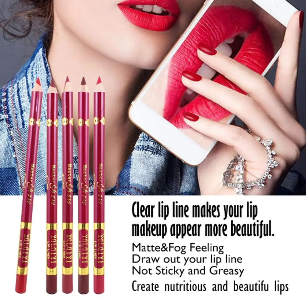 New Waterproof Matte Lipstick Natural Outline Lip Contour Line Matte Lipliner Pencil Long Lasting Velvet Lip Liner Pencil Girl