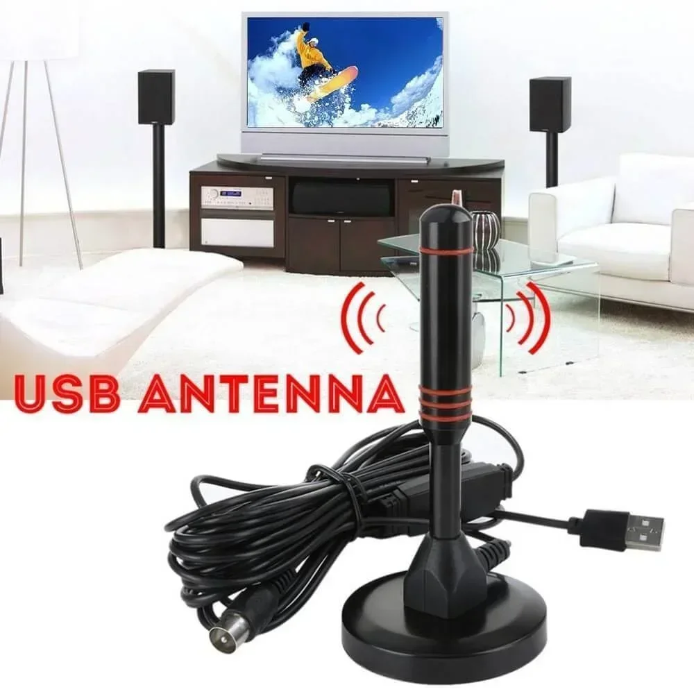 Indoor Outdoor Ultra HD Digital TV Antenna with VHF UHF Amplifier 200 Miles Range Quick Response Aerial Set for Amplified DAB